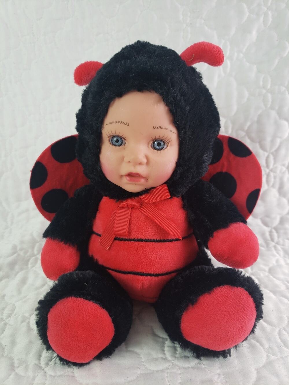 MegaToy Plush Anne Geddes 8 Baby Doll Lady Bug Costume Limited Red 8"